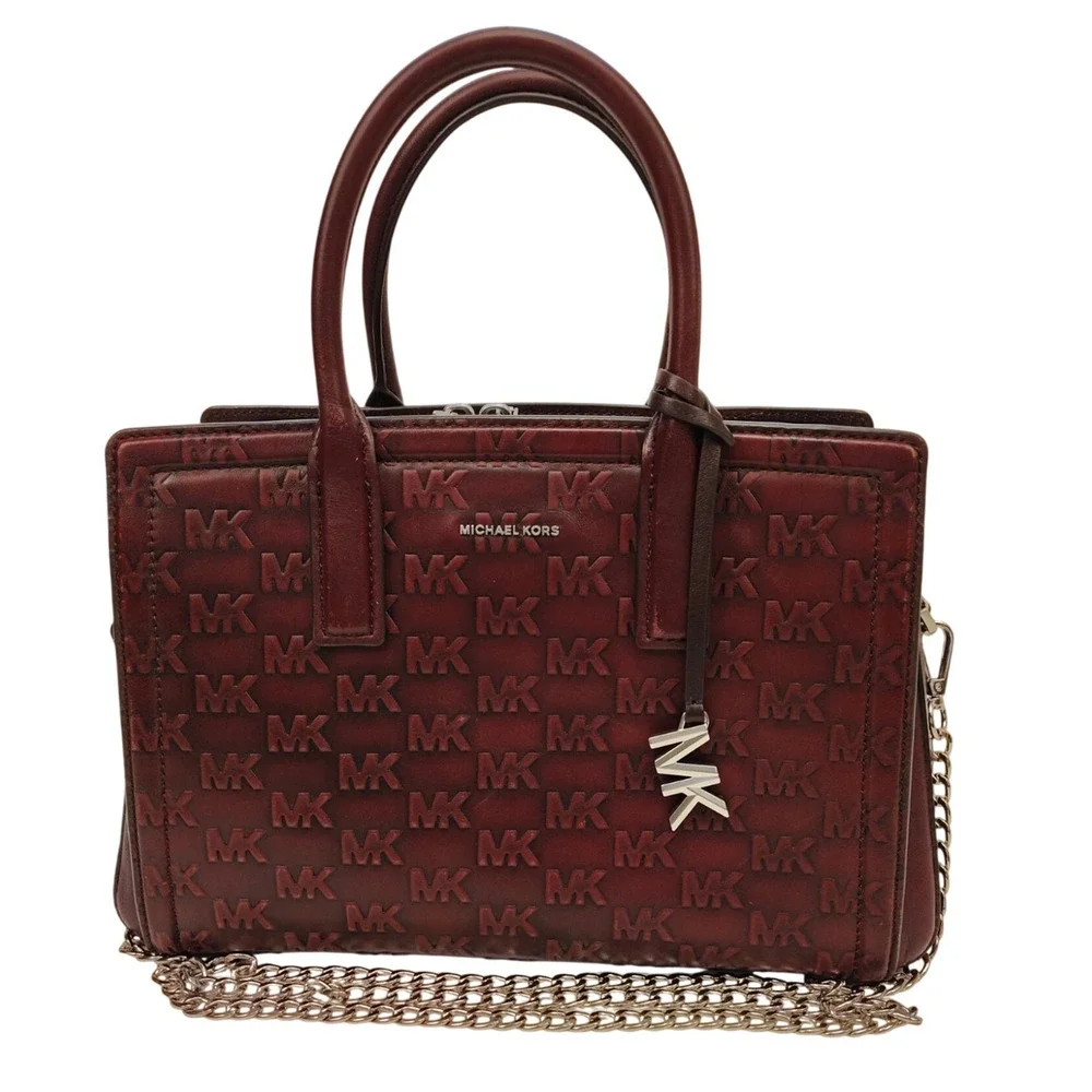 Michael Kors Laila Medium Satchel - Oxblood/Red - Gently Worn